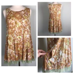 LOGO | Tan Pink & Lime Green splatter Print Tunic